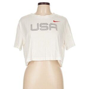 The Nike Tee Women's USA Crop Top White Size Large Short Sleeve T-Shirt